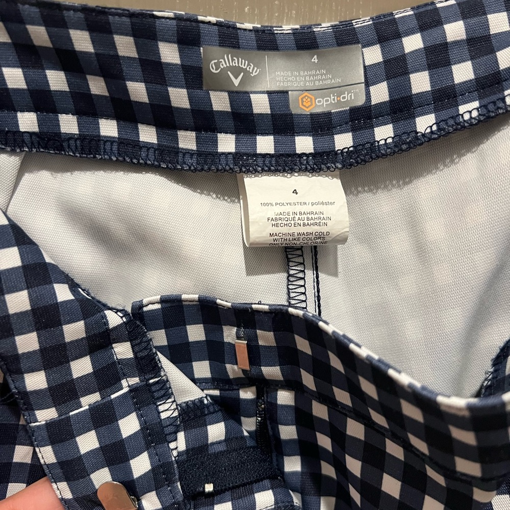 Callaway Polyester Dark Blue Checkered Shorts - image 3